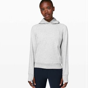 Lululemon Scuba Pullover. Heathered light grey. Size 8. Hood.